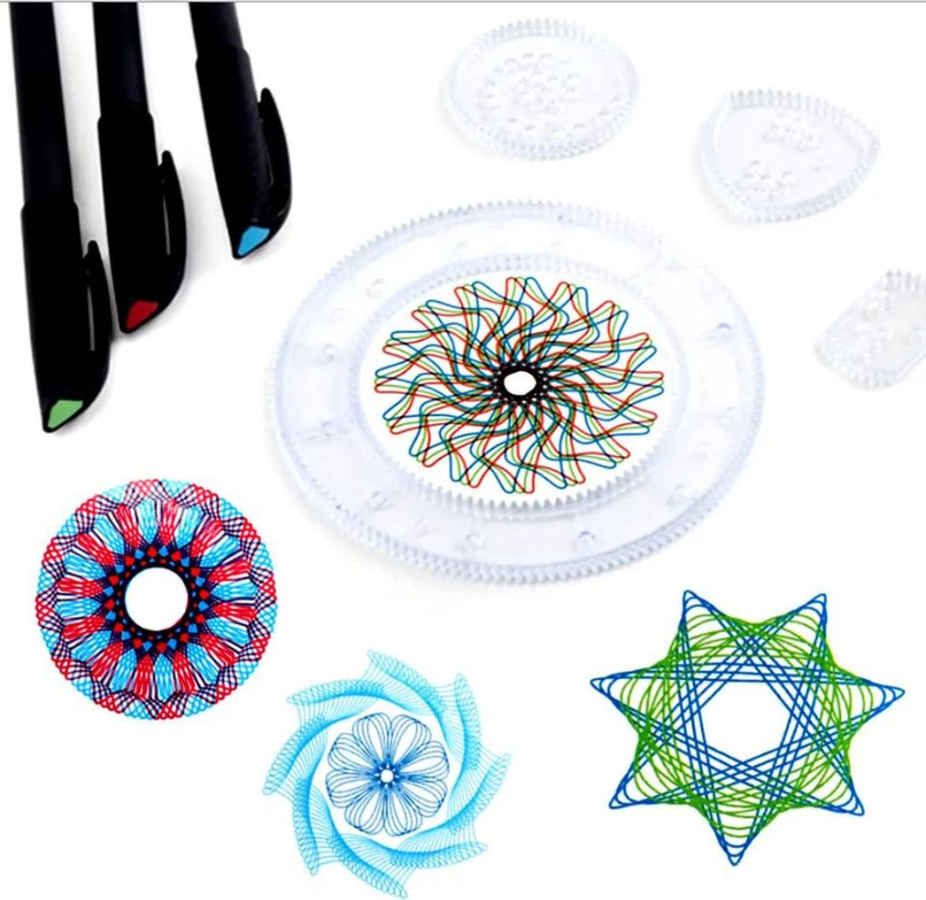 Spirograph zeichenset präsent XXL 28 teile, Spiral Designer Drawing Spielzeug Set Für Kinder Und Erwachsene, Multifunktionales Spirograph Kinder Set