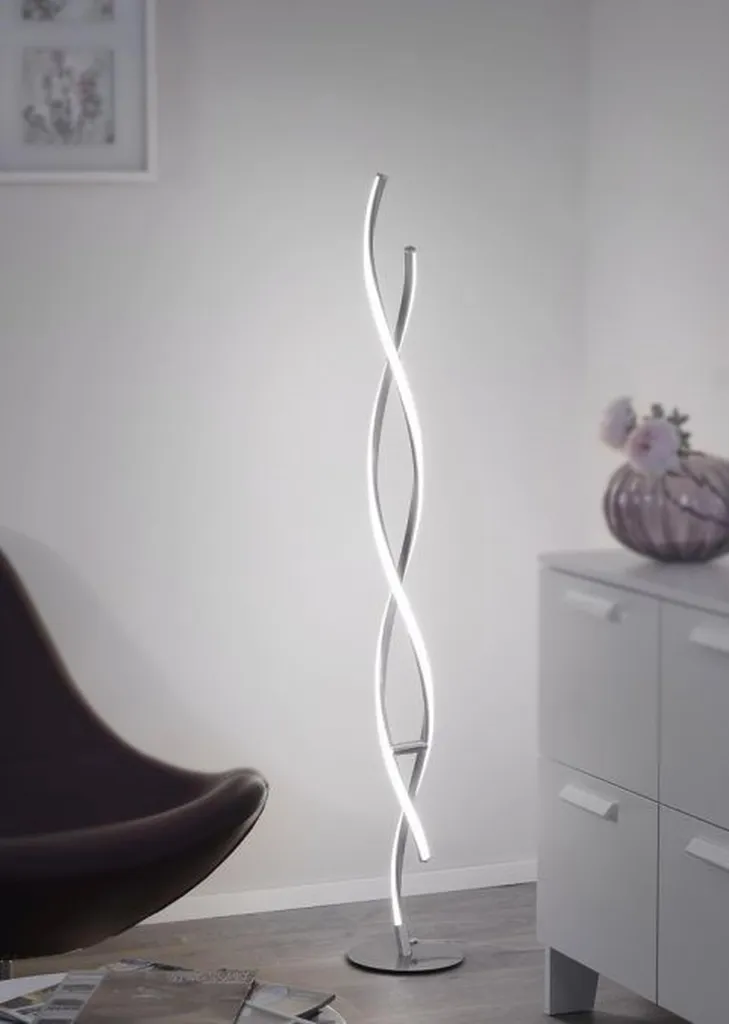 Lampadaire LED dimmable 136 cm avec bras courbé et lumière douce