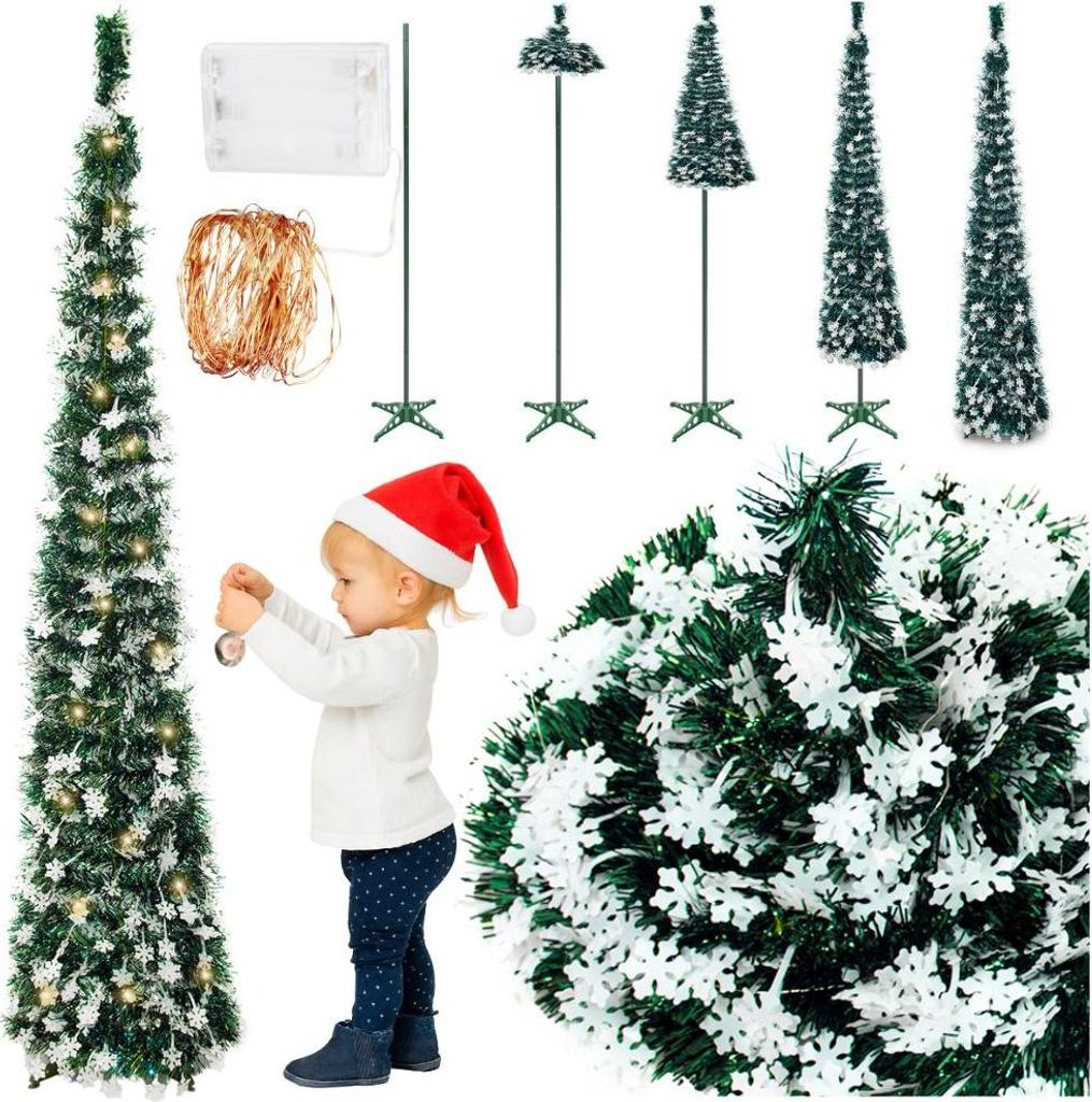 Künstlicher Weihnachtsbaum 150 cm Pop-Up Tannenbaum mit LED Produktbild 