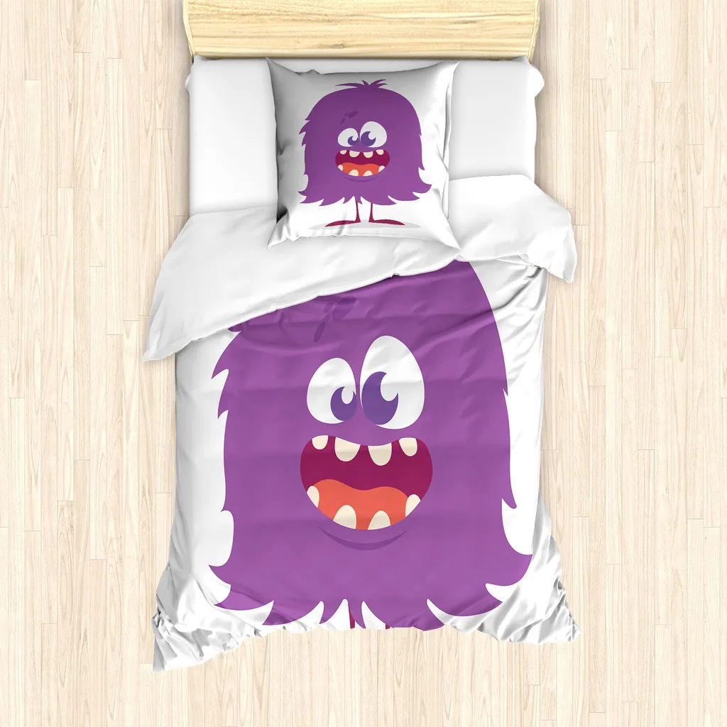 Literie enfant motif alien violet 135x200 pour lit simple confortable