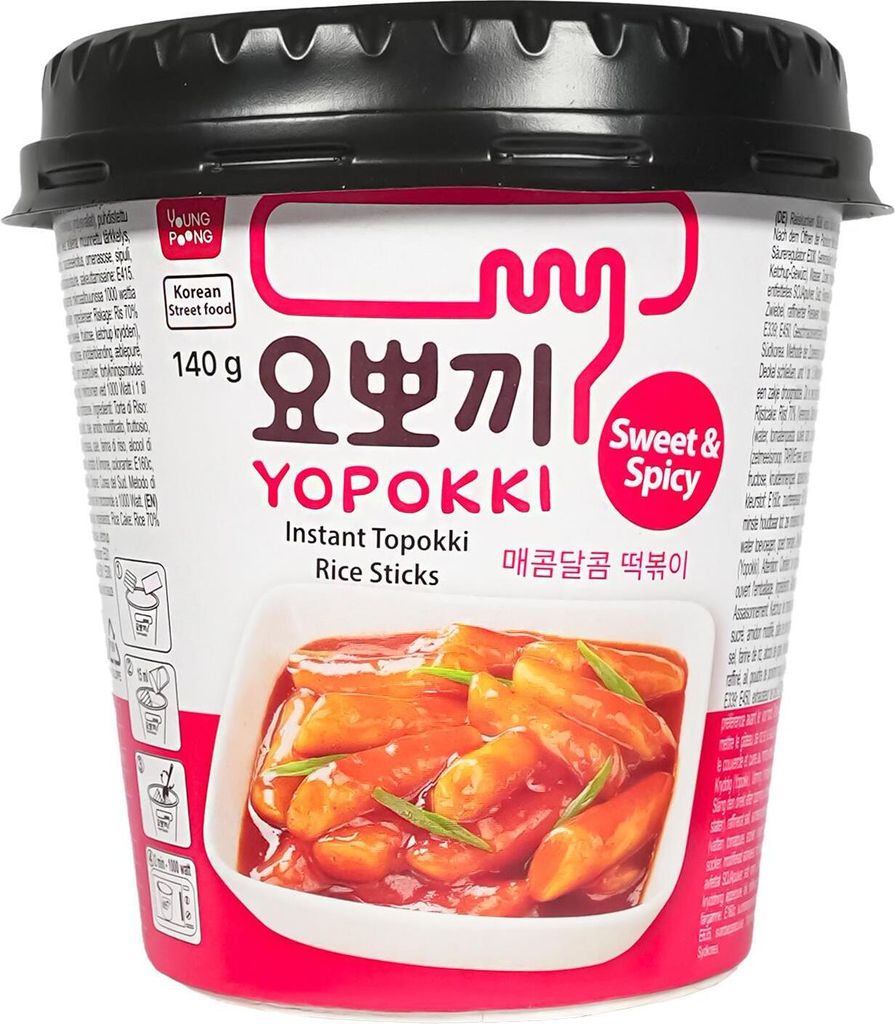 Yopokki Topokki Instant Rice Sticks Sweet&Spicy 140g Produktbild 
