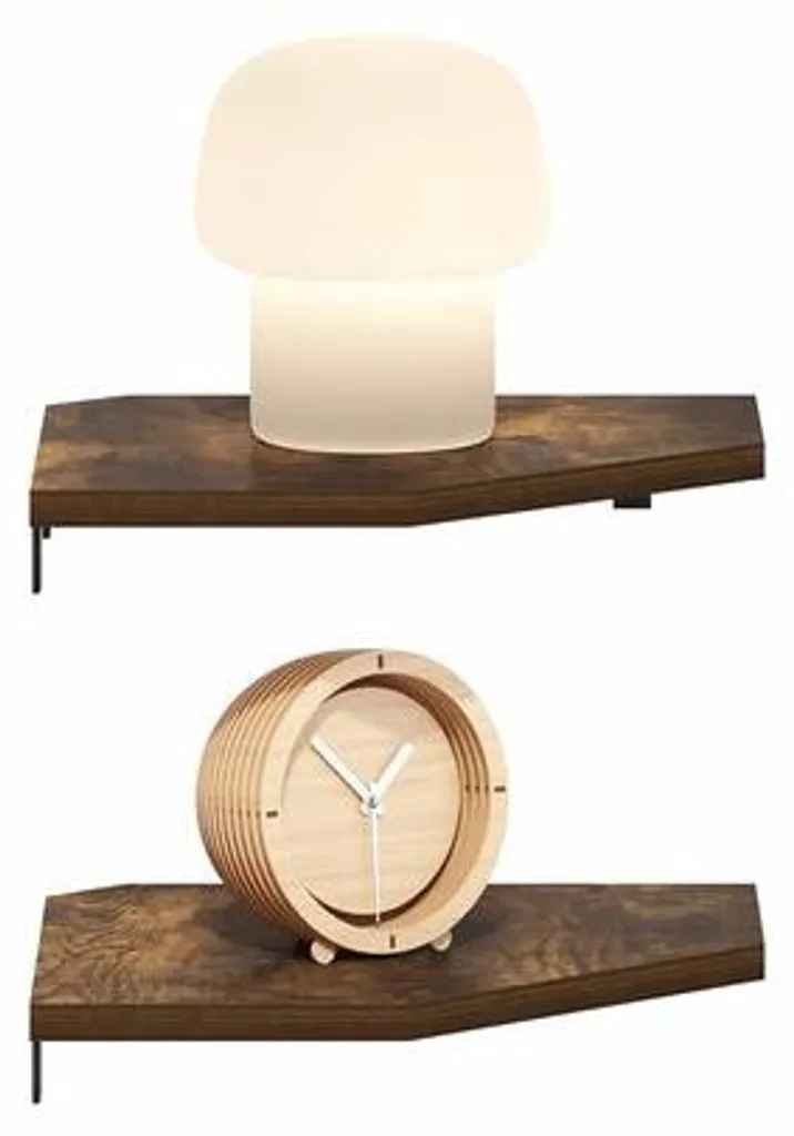 Étagère murale de présentation hexagonale en bois de pin, lot de 2
