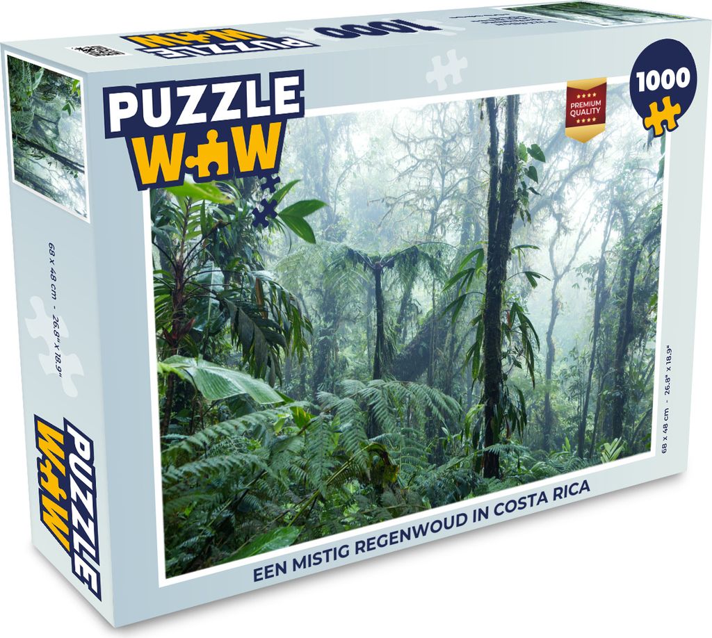 MuchoWow Puzzle 1000 Teile Ein nebliger Regenwald in Costa Rica - Erwachsene - Rätsel