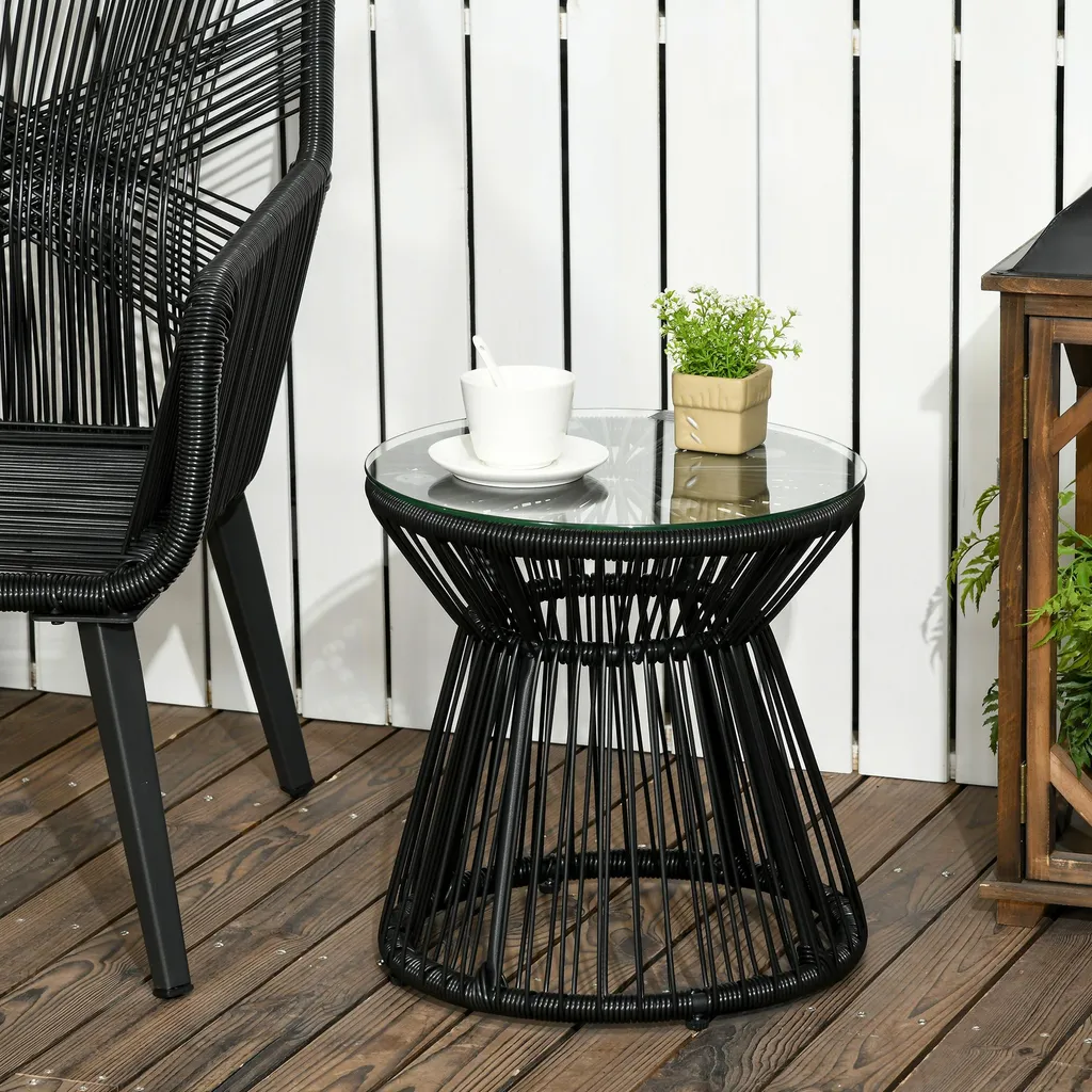 Petite table de bistrot pour balcon et jardin avec design ajouré chic - 2