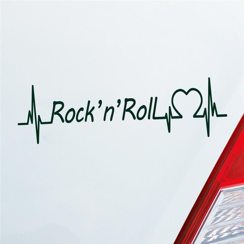 Auto Aufkleber Rock 'n' Roll Puls Herzschlag 20x5,5 cm Produktbild 