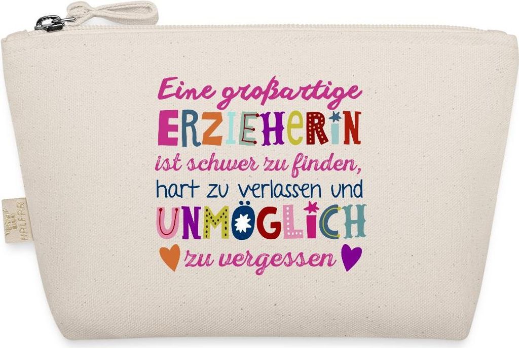 Spreadshirt Großartige Erzieherin Danke Geschenk Täschchen, One size, Natur