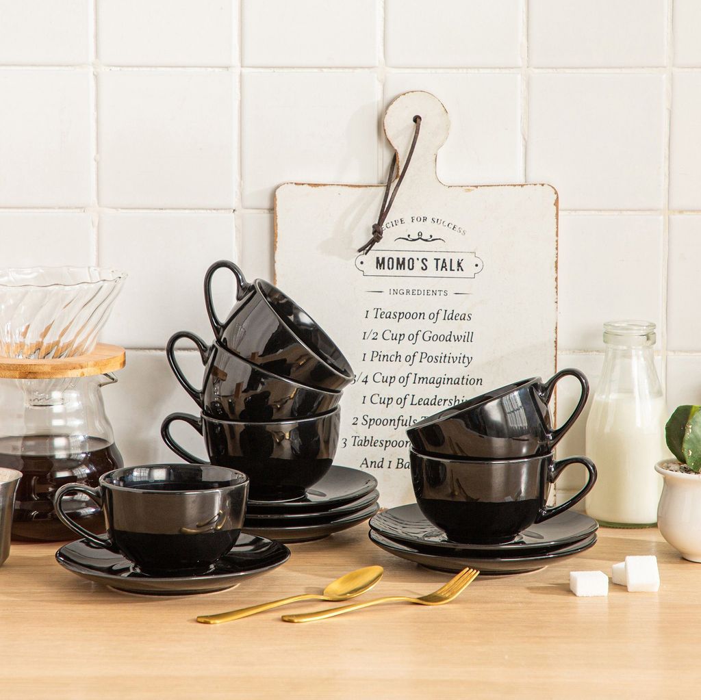 Tassen Set Porzellan, LOVECASA 6-teilige Kaffeetassen mit Produktbild 10