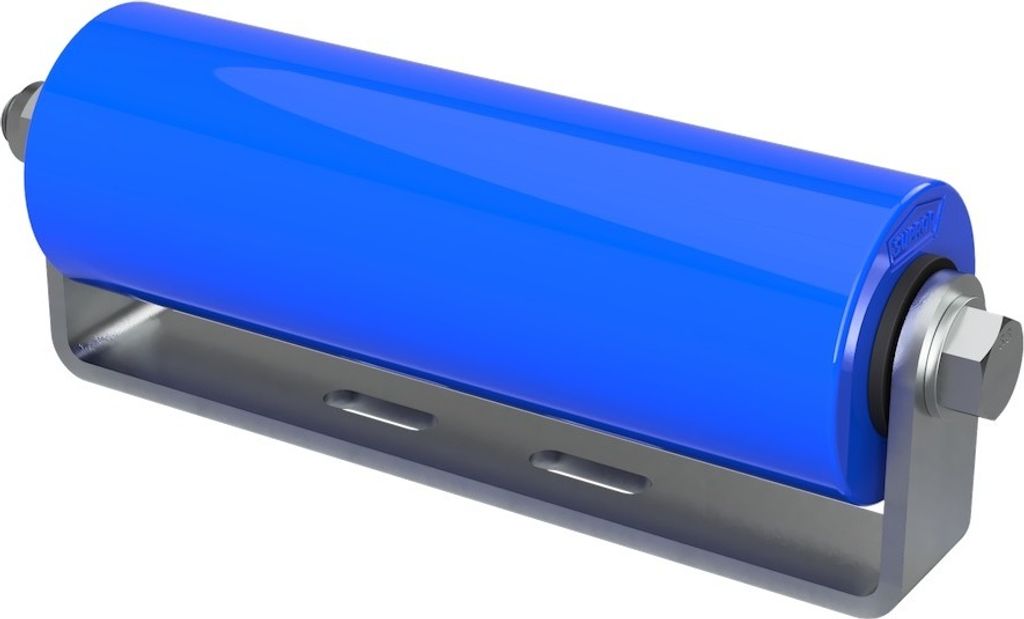 Polyurethan Seitenrolle mit Halter Sliprolle Bootstrailer Sliphilfe verzinkt SUPROD, 250 mm, blau