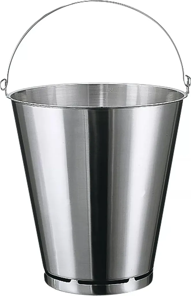 Seau de préparation 10L pour restauration en inox 18/10 durable