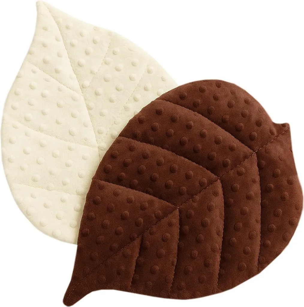 Ensemble de 2 Coussins Feuille Thumper's Land en Tissu Minky Vert Forêt