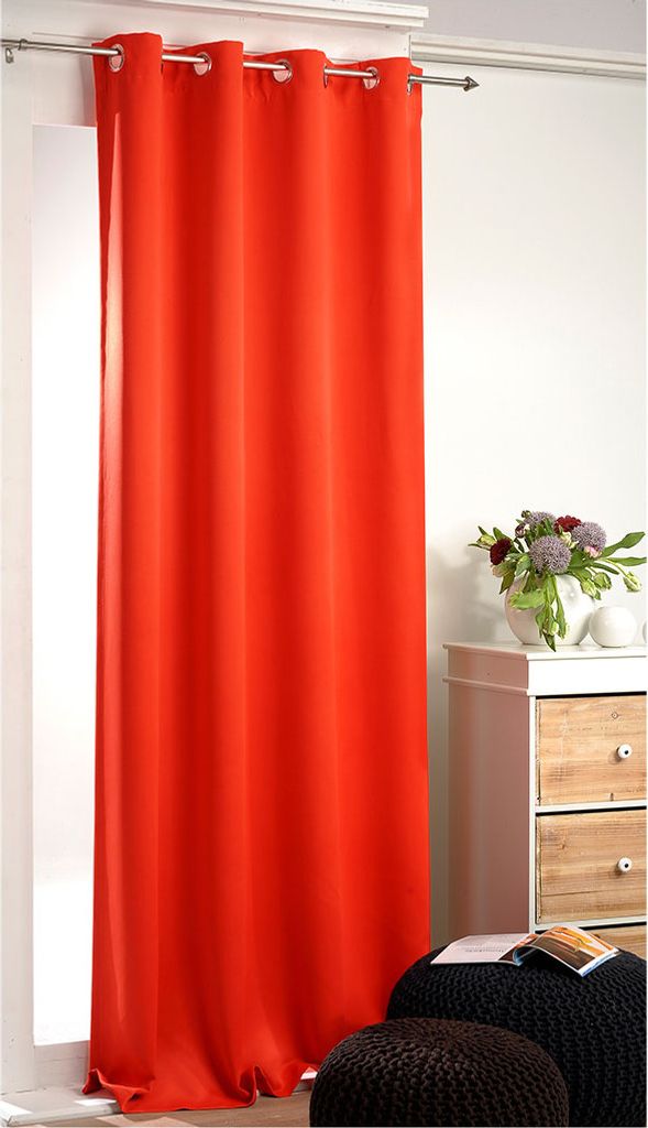 Verdunklungsgardine mit Ösen (Orange), Größe: 270x235cm