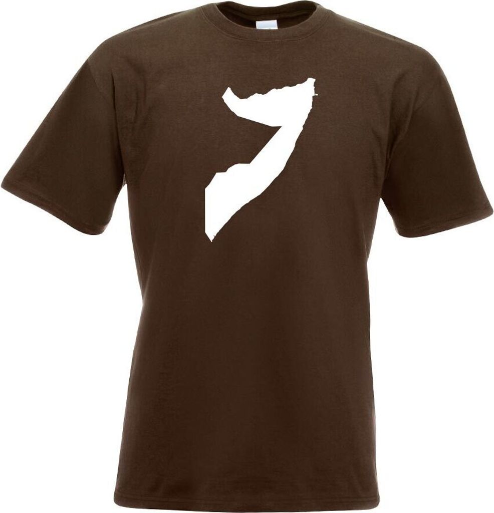 Kiwistar - T-Shirt - Chocolate - Somalia Umriss Kontur Herren Funshirt Bedruckt Design Sprüche Spruch Motive - mit Motiv Bedruckt - Funshirt Desig...