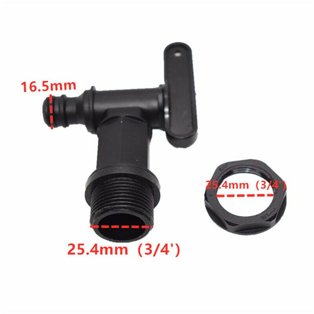 2X Auslaufhahn Wasser Hahn IBC Für Regentonne Regenfass Auslaufventil 3/4“ 
