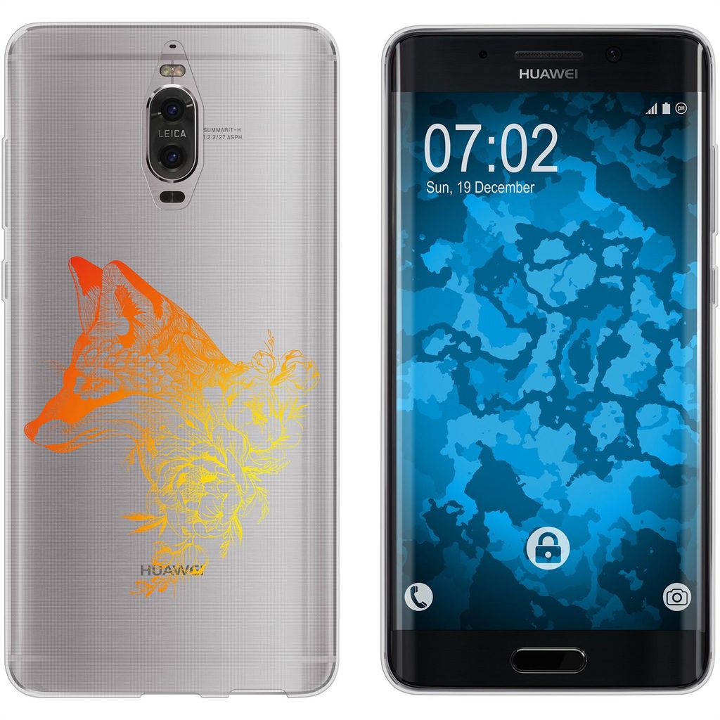 PhoneNatic Case kompatibel mit Huawei Mate 9 Pro Silikon-Hülle Floral Fuchs M1-2