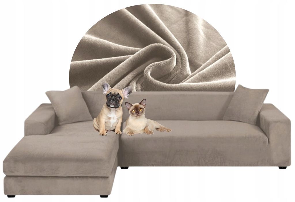2er Set Sofabezug - Beige - 2-Sitzer 145-185 cm - 3-Sitzer Produktbild 