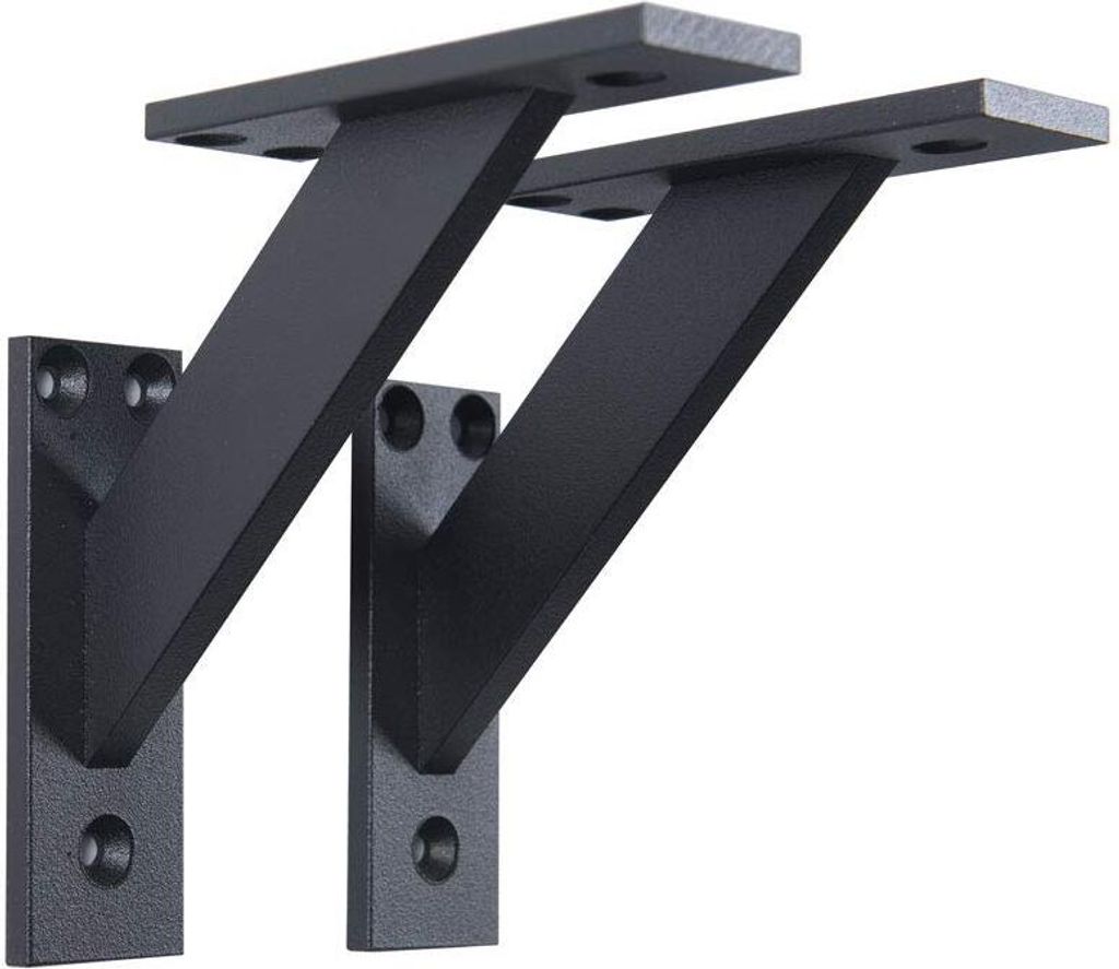 2x sossai FSHR Design Regalträger in Schwarz 120x120mm Regalwinkel Bücherregal Konsole Regal Halter