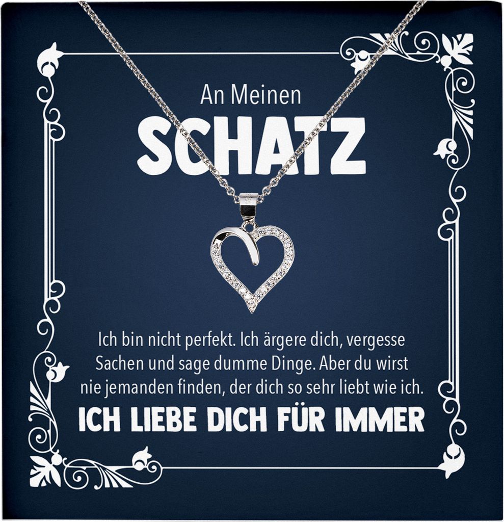 22Feels Echt Silber Halskette - Schatz Geschenk Frauen Schmuck Set Hochzeitstag Ehefrau Valentinstag für Sie Freundin Jahrestag - Herz Anhänger, ...