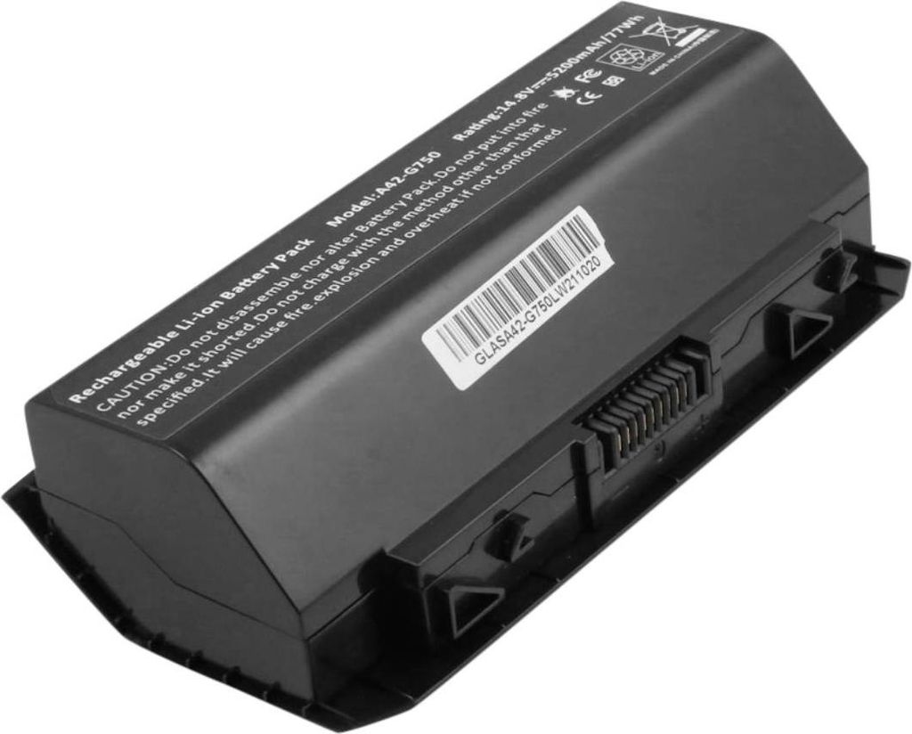 Avizar, Li-Ion Akku 14.8V 5200mAh Ersatz für Asus G750 A42-G750 Laptop, Schwarz