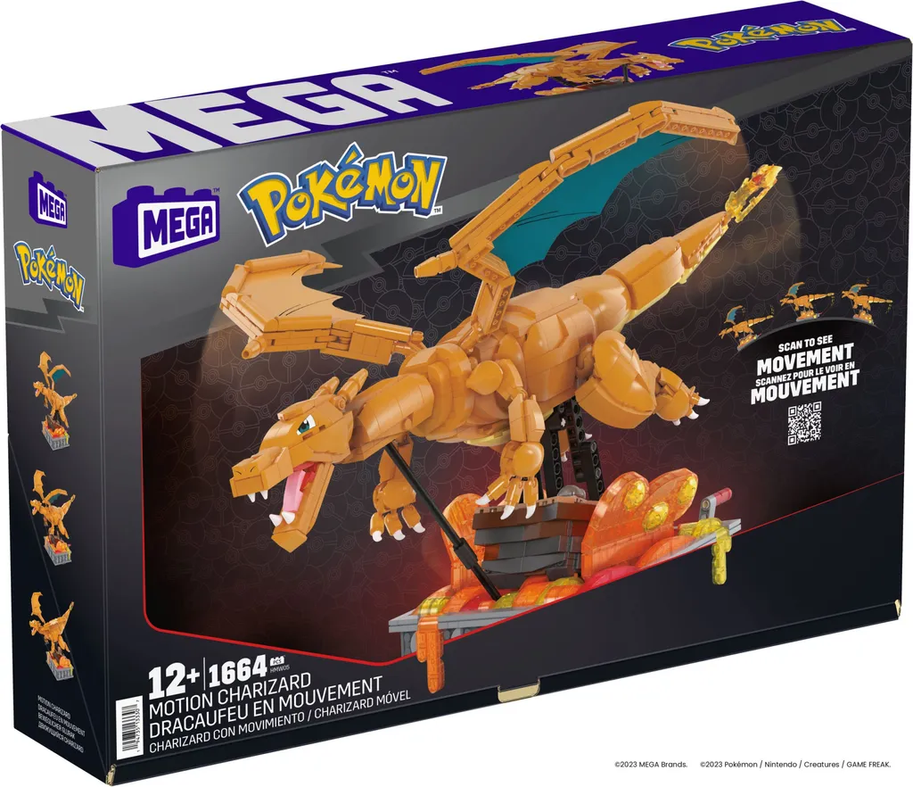 Jeu de construction Pokémon Glurak MEGA Motion idéal pour l'exposition - 9
