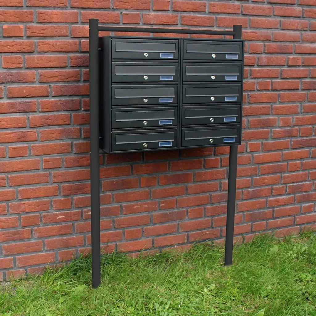 Boîte aux lettres multiple 10 compartiments verrouillables noire