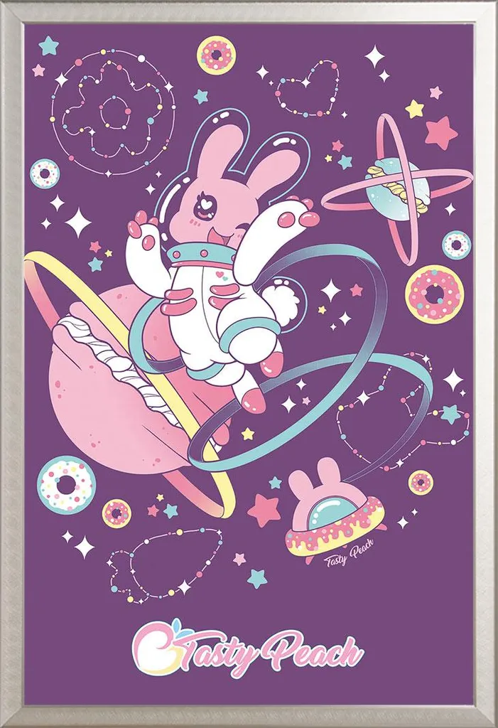 Poster Tasty Peach Chirii con Cornice Shinsuke Maxi Argento 61x91,5