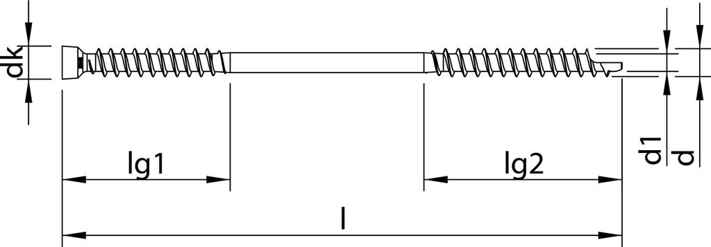 Heco WT-T 6, 5 x 160, Zyl.-Senkkopf, T-Drive, UKG, A3K