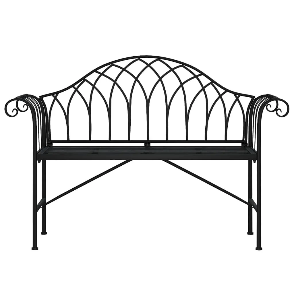 Offerta Panchina Giardino vidaXL Acciaio Nero 128 cm - Prezzo Top - 3