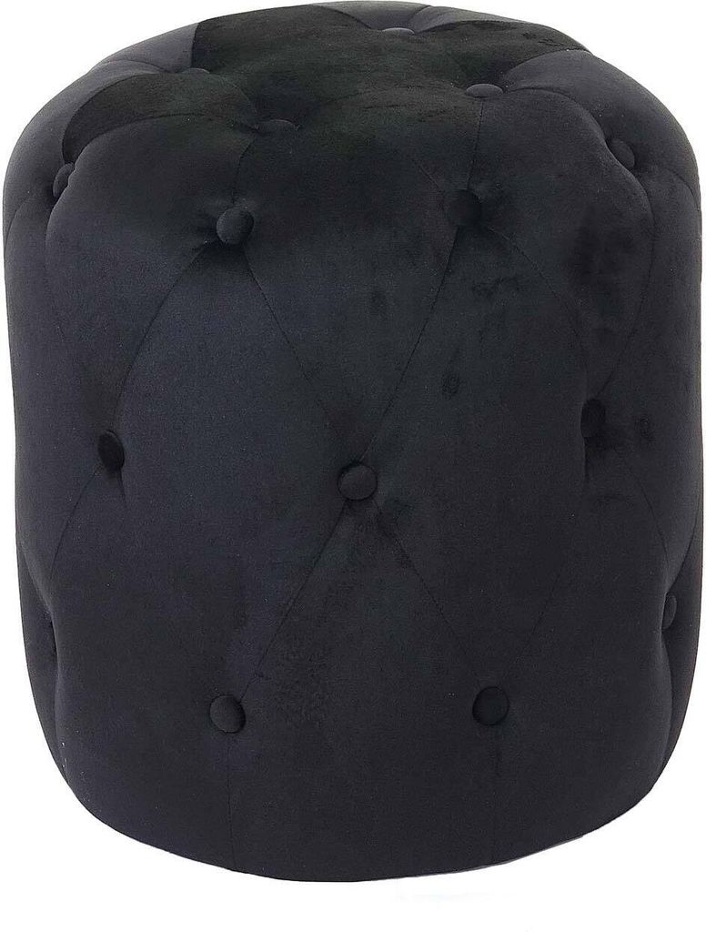 Hocker HWC-D22, Sitzhocker Ottomane, 42x39cm MVG- Samt schwarz