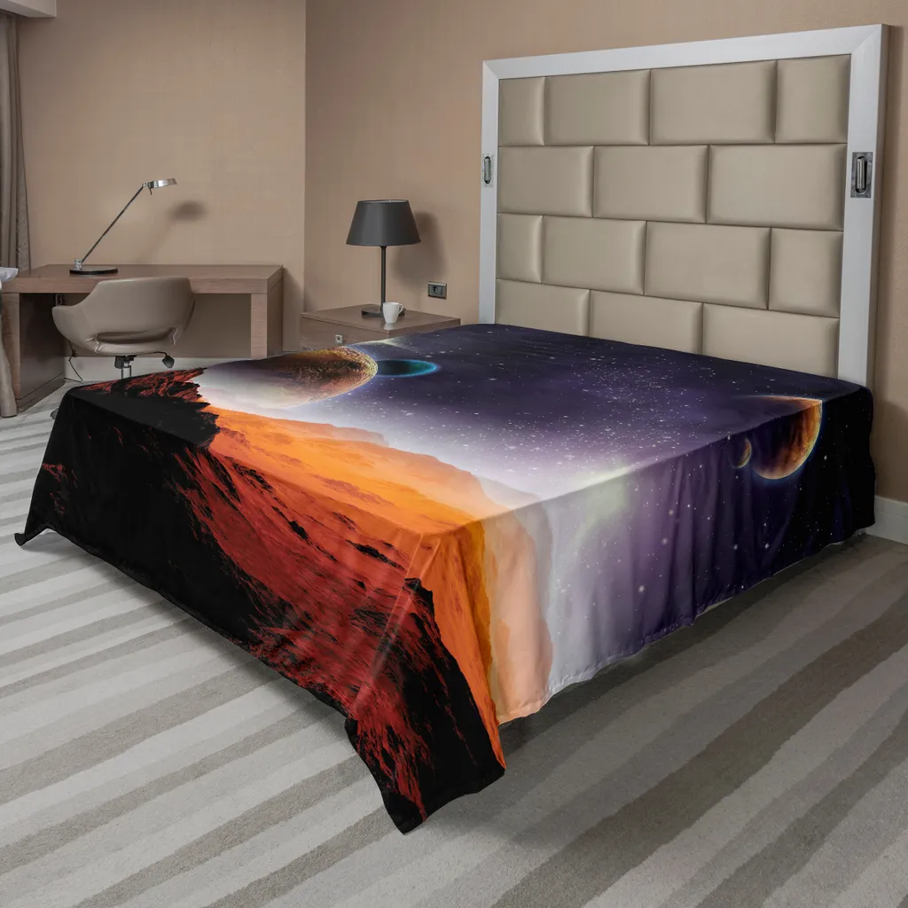 Lenzuolo Letto Galassia Arancio e Viola | ABAKUHAUS Design Cosmo