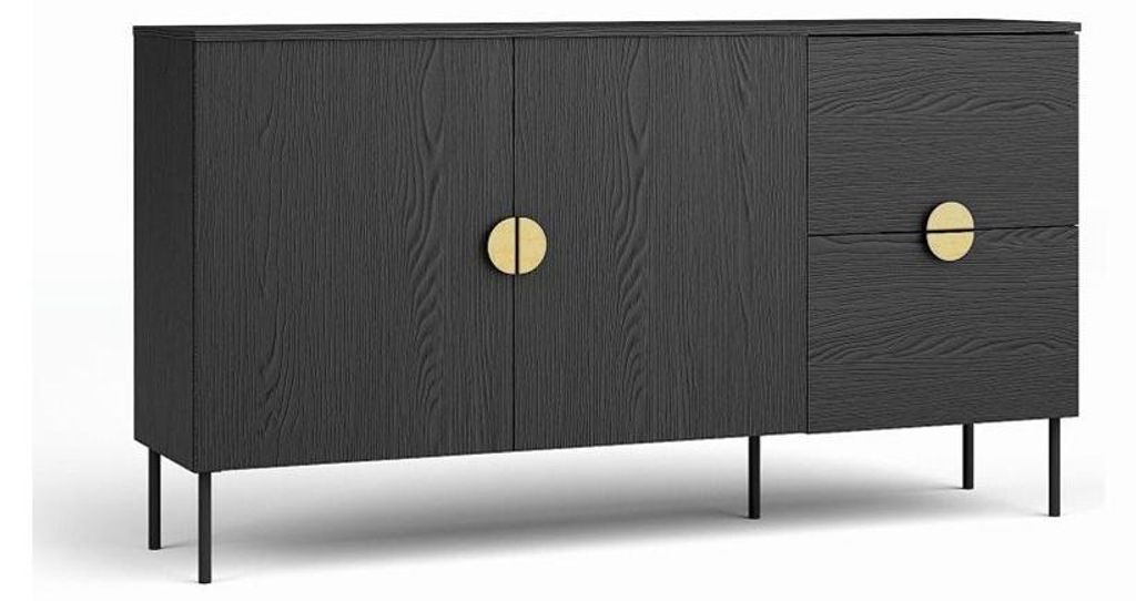 Meublorama MK-MOND-MJ-U12007/U12007-03-B*2C/72KG, 2 Tür(en), Schwarz, Mitteldichte Faserplatte (MDF), 2 Schublade(n), 2 Jahr(e), 400 mm