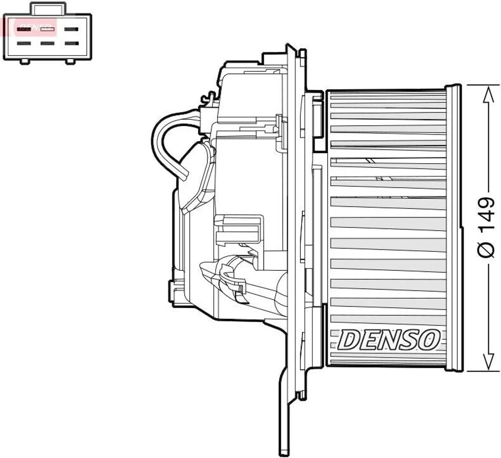 DENSO DEA32005 Ventilateur d'habitacle OE 1K2820015 pour Golf 5 et A3
