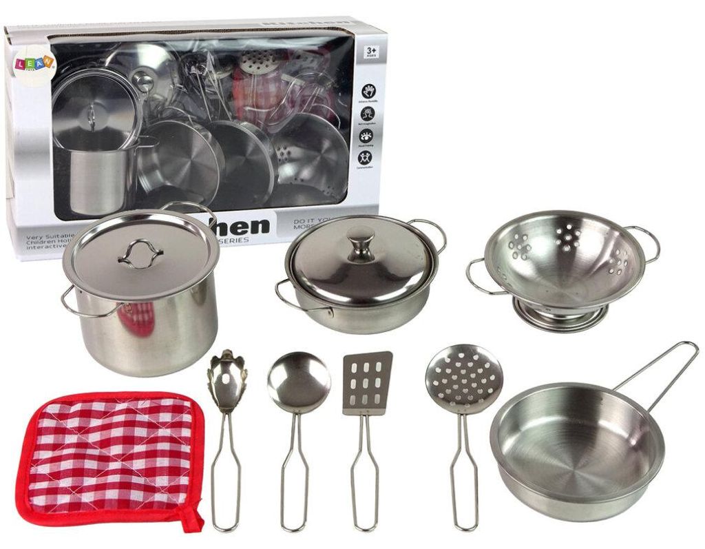 IMPORT LEANTOYS Set aus Pfannen und Küchenzubehör für Produktbild 