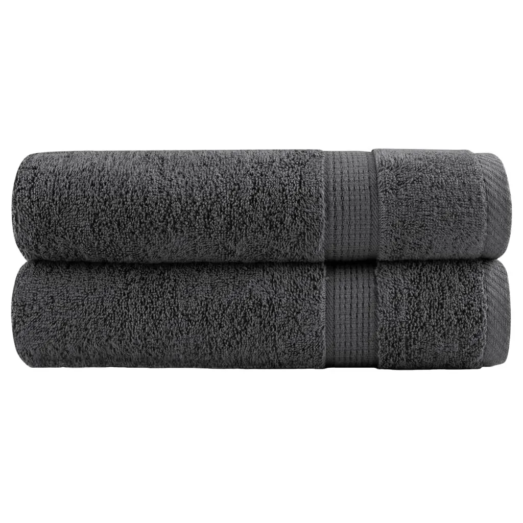 Asciugamani Doccia SOLUND Antracite 70x140 cm 600g/m² - Set 2 Pezzi