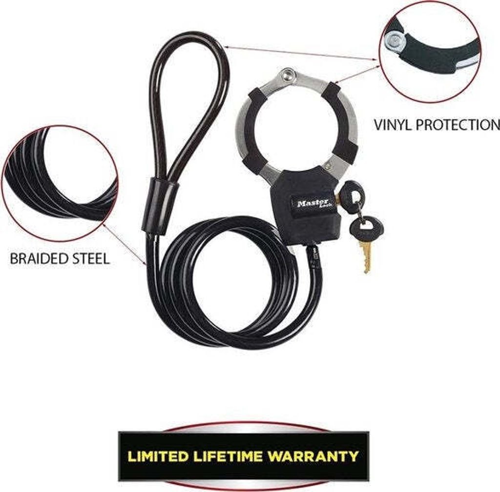 Master Lock 8275EURDPROBLK Kabelový zámek černý Zámek na Obrázek produktu 15