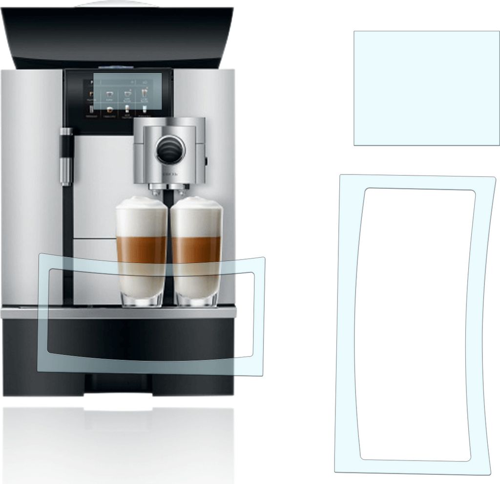 Abtropfblech Kratzschutz Schutzfolie geeignet Jura GIGA - X3 - X6 - X8 - X10 SET Jura GIGA - X3 - X6 - X8 - X10