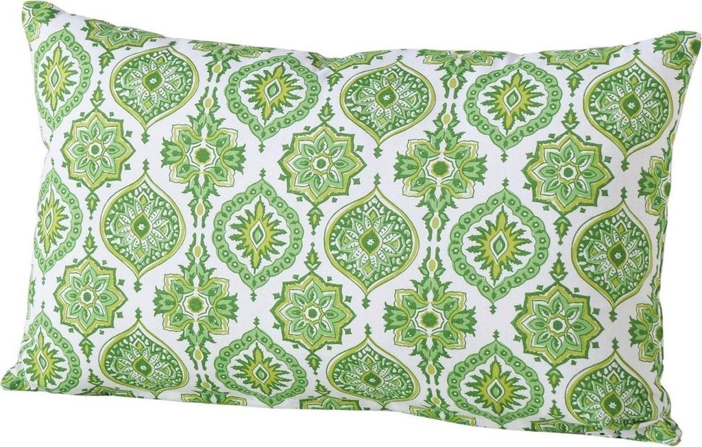Kissen - Weiß - Grün - 50 x 30 cm - Baumwollbezug - Mandalamotive