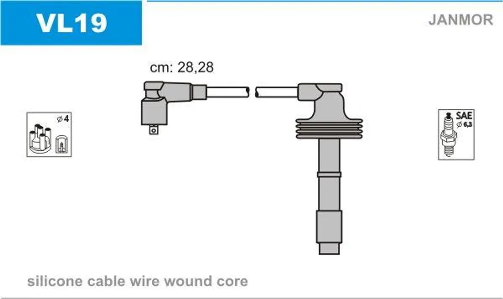 Set Cavi Accensione JANMOR VL19 per Volvo S40 V40 - Qualità OE
