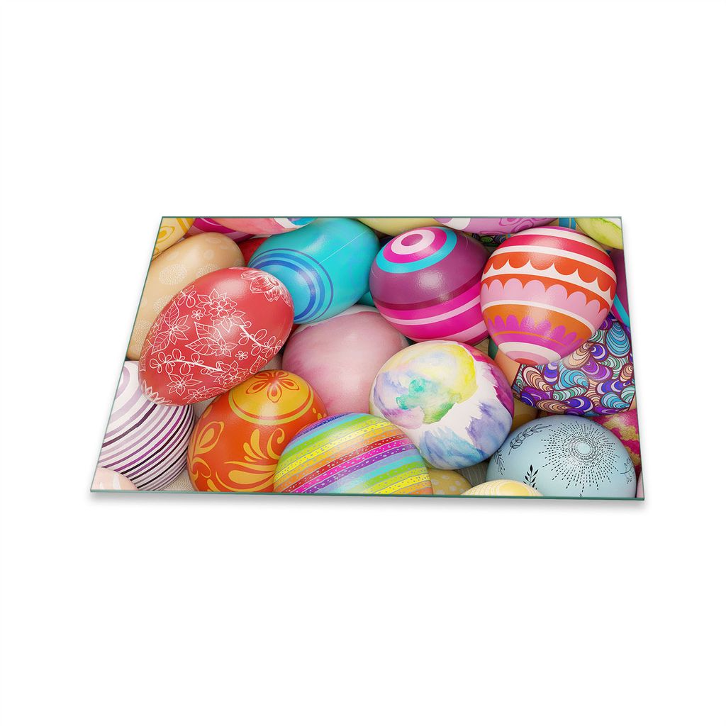 Herdabdeckplatte Glaskeramik 1 Teilig 80x52 Ostern Bunt Abdeckung Glas Spritzschutz