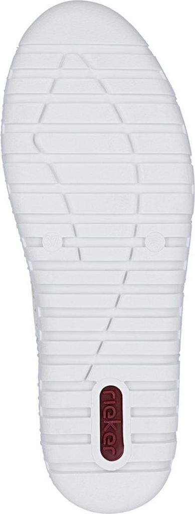 Rieker Damen Sneaker Schnürschuh aus beschichtetem Leder mit Muster M2310, Größe:40 EU, Farbe:Weiß