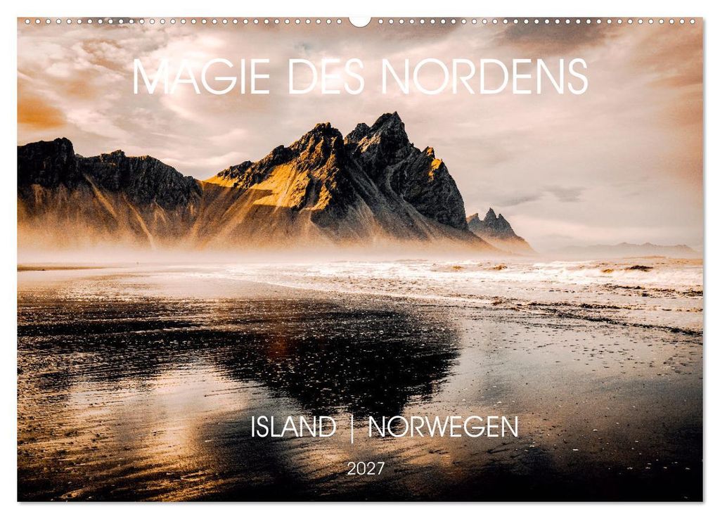Magie des Nordens, Island und Norwegen (Wandkalender 2027 DIN A2 quer), CALVENDO Monatskalender