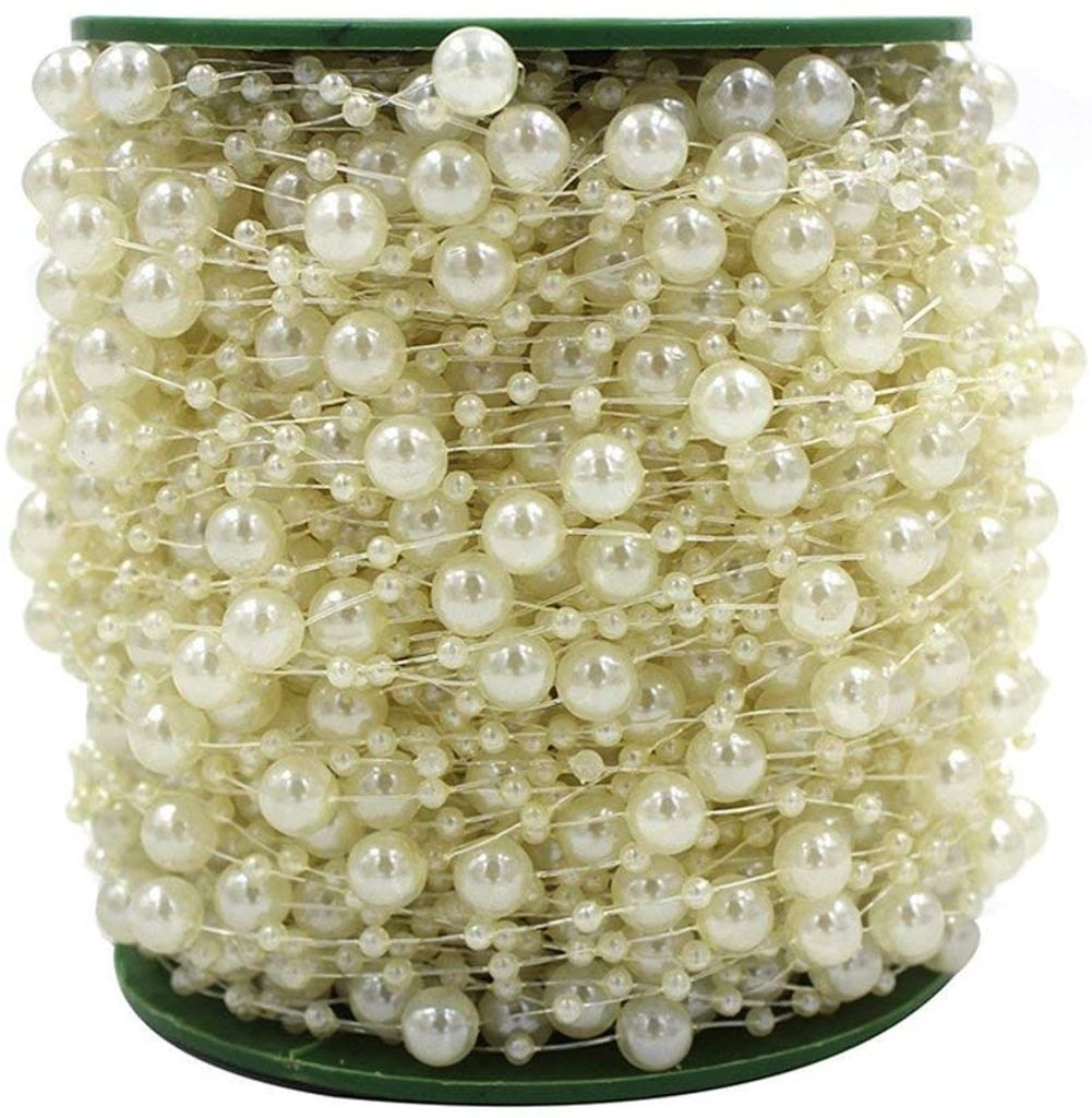 5 x 1,3m Perlengirlande Perlenkette Perlenschnur Tischdeko Hochzeit Perlenband 
