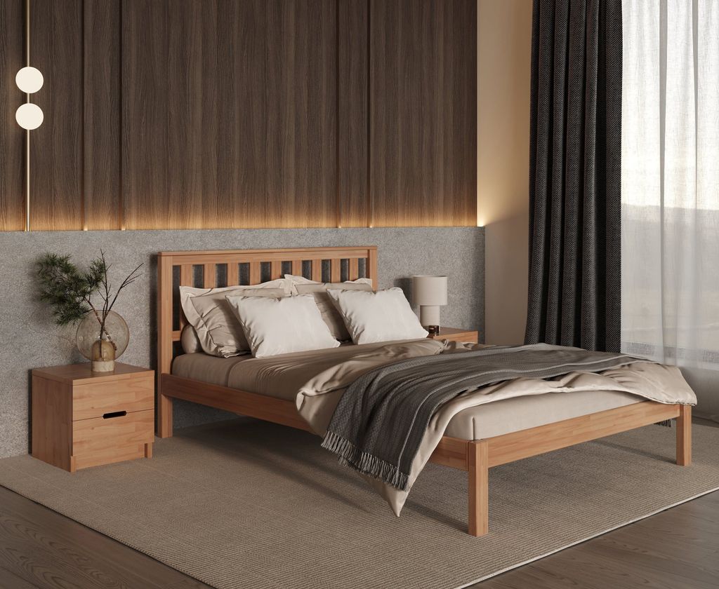 Krok Wood Massivholzbett Sofia in Buche 160x200 cm Produktbild 