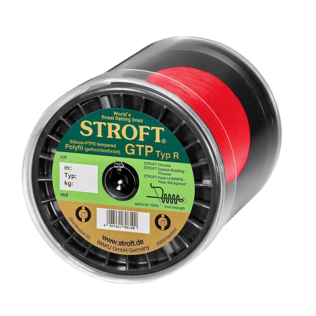 STROFT GTP Typ R Geflochtene Angelschnur 2000m rot R4-0,220mm-9kg