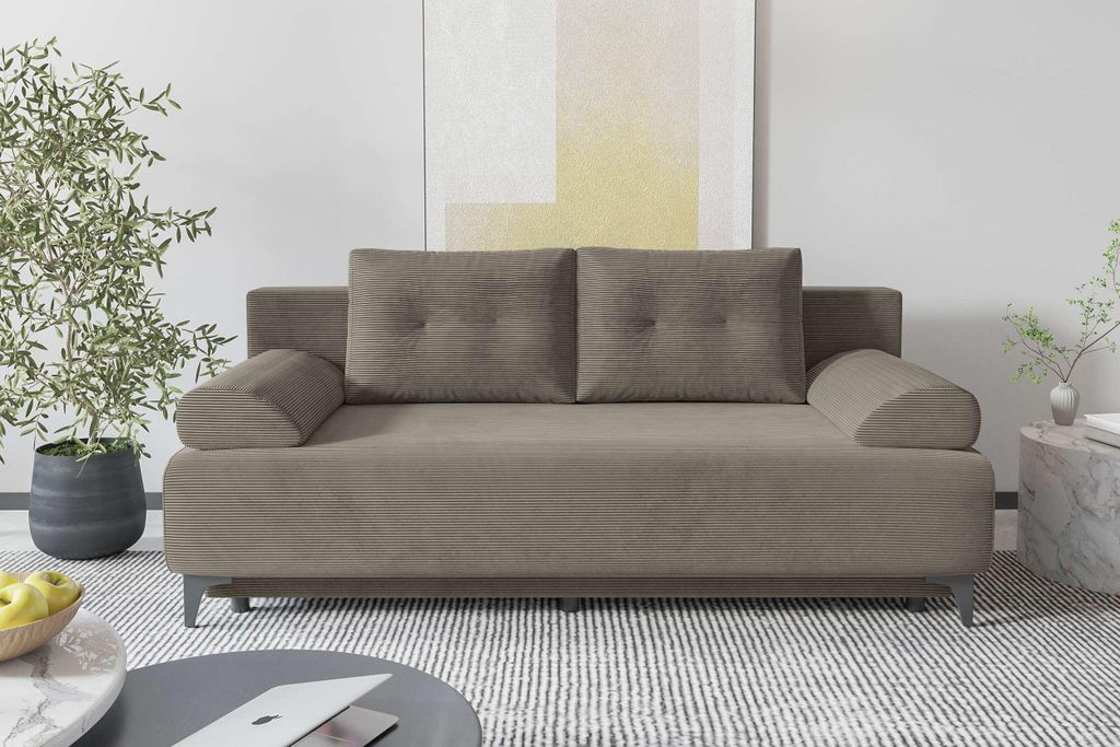 99rooms Fiora Schlafsofa Cordstoff POSO Cappuccino