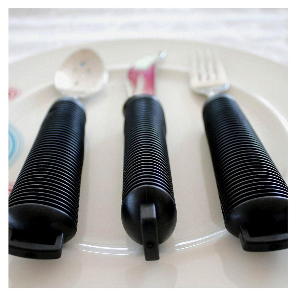Ergonomisches Besteck mit Gummigriff | Senioren-Besteck mit praktischen Griffen | Messer