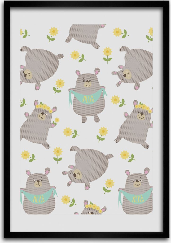 Bild - Bilderrahmen - Foto - 70 cm x 100 cm - MDF - Rahmen - Wandkunst - Bären