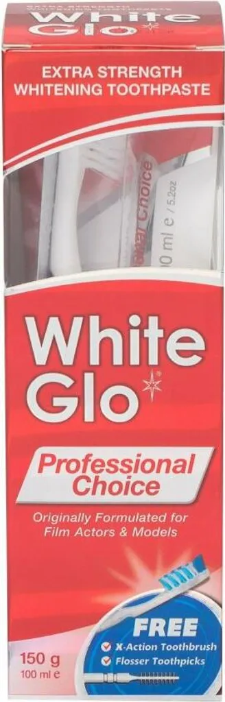 Dentifrice de blanchiment dentaire professionnel White Glo Extra Strength