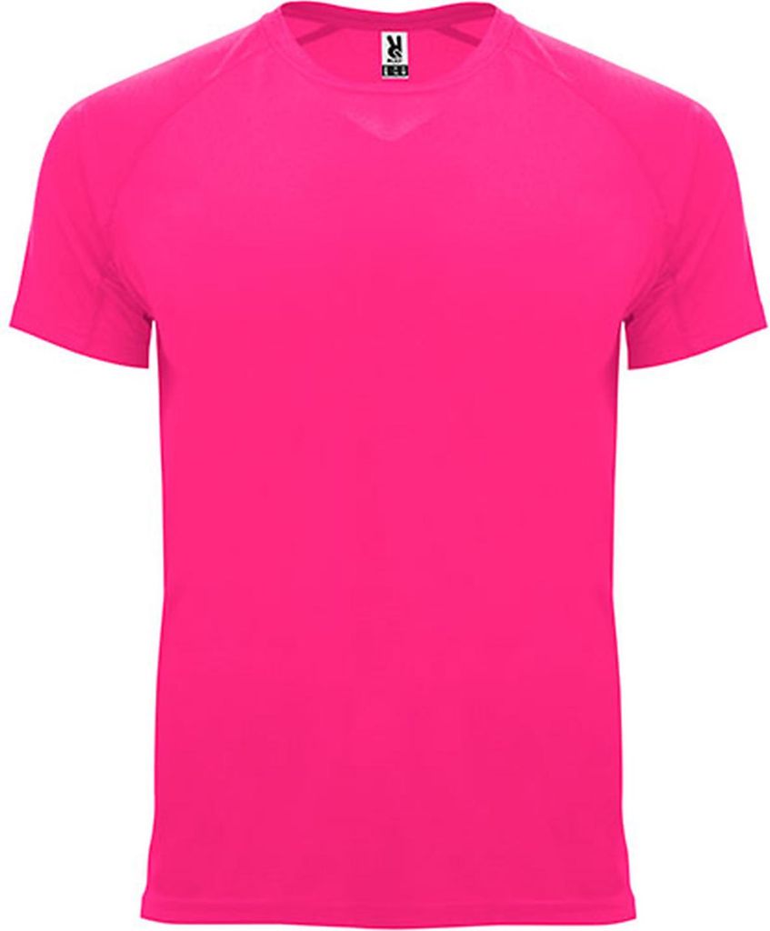 Roly Sport CA0407 | Bahrain T-Shirt mit Raglan-Ärmeln - Farbe: Fluor Pink 228 - Größe: XL