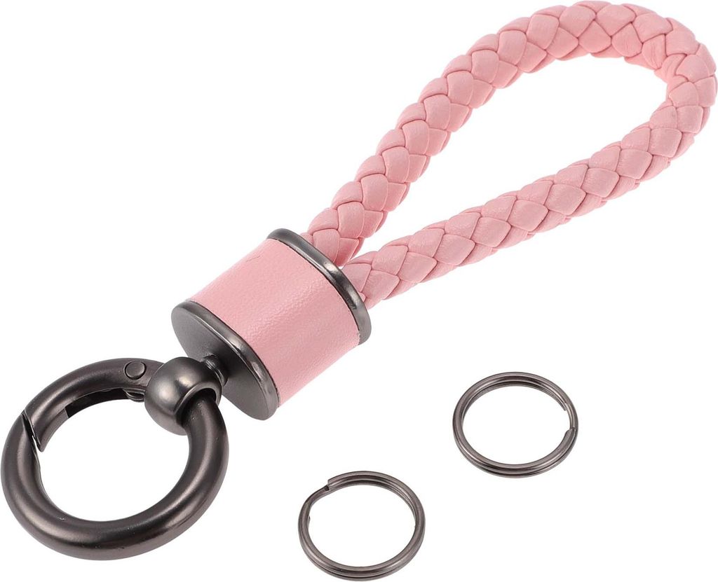 Auto-Schlüsselanhänger Universal Schlüsselanhänger mit Ring für Schlüsselanhänger für Zuhause für Frauen Kunstleder Pink