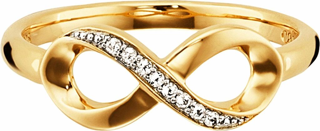 cai Ring 925/- Sterling Silber gelb 050 (15,9) Topas weiß 360272258
